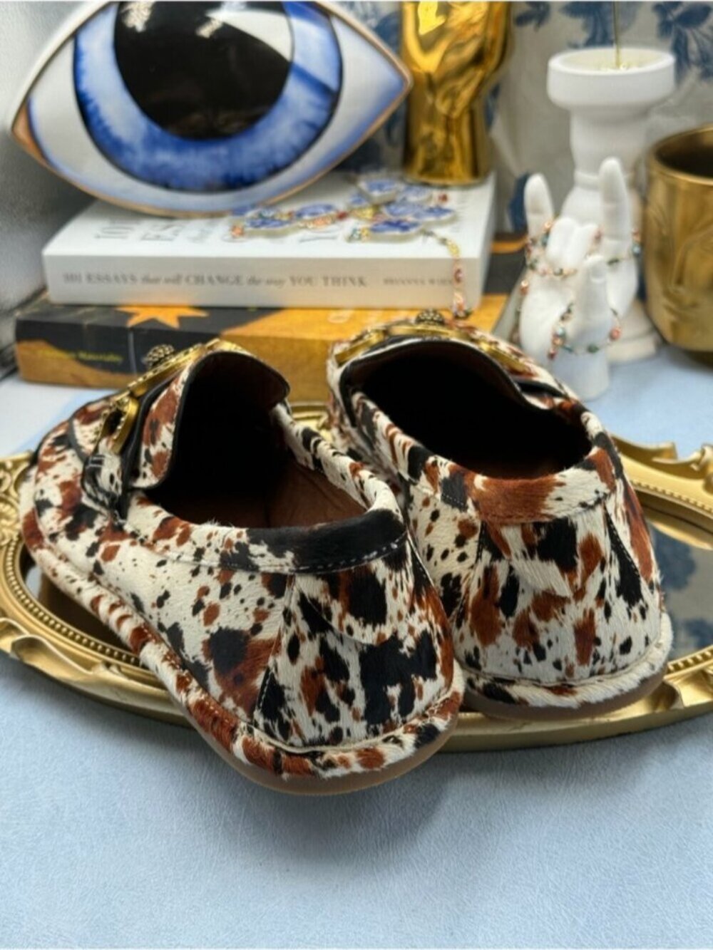 🆕 KURT GEIGER LONDON 🧿 NWOB Mansion Soft Loafer, Cow Print - Sz 39 US8.5 - Picture 9 of 16